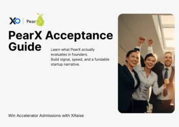 get into PearX acceptance guide banner showing founders celebrating success after building a strong startup signal