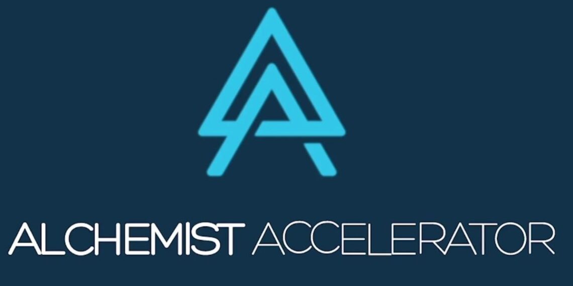 Cover image for the article 'How to Get Accepted to Alchemist Accelerator' featuring a group of startup founders collaborating in a modern co-working space, symbolizing innovation, mentorship, and business growth in a structured accelerator program.