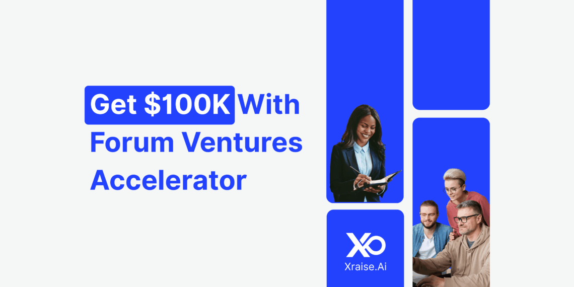 Forum Ventures Accelerator banner showing founders planning together