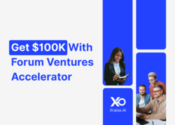 Forum Ventures Accelerator banner showing founders planning together