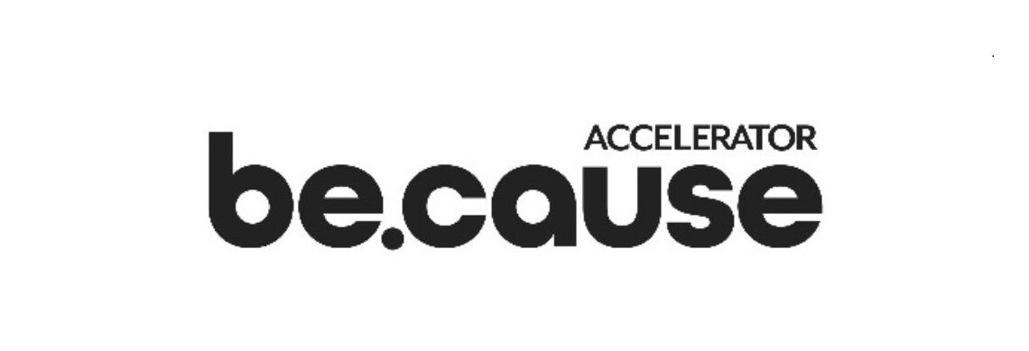 The official Because Accelerator logo displayed on a clean, white background, representing the program’s mission of social innovation.