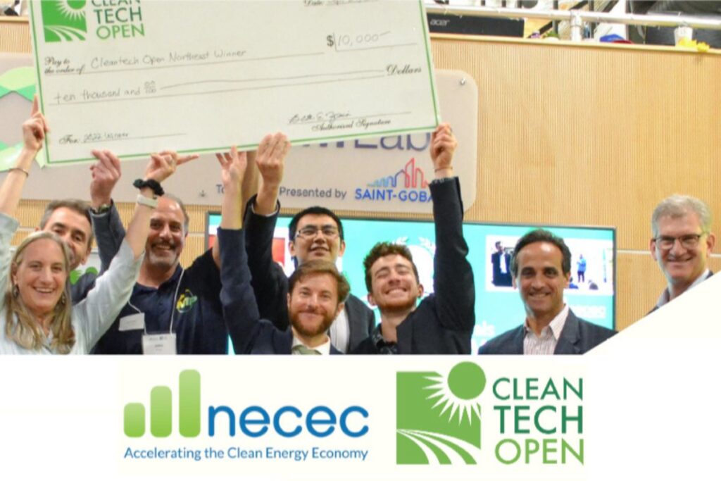 A visual representation of Cleantech Open’s investment process, showing funding figures, growth statistics, and the accelerator’s impact on startups.