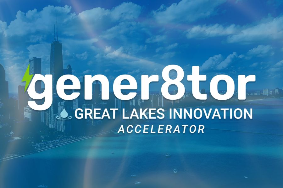 A modern and collaborative workspace at the gener8tor Accelerator, with founders working and networking.