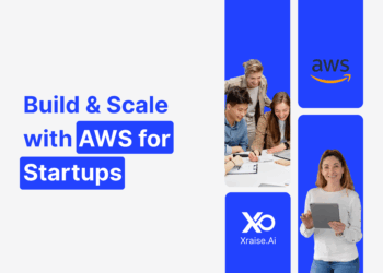 Startup founders collaborating at a desk, showcasing AWS for Startups program that helps teams build and scale faster.