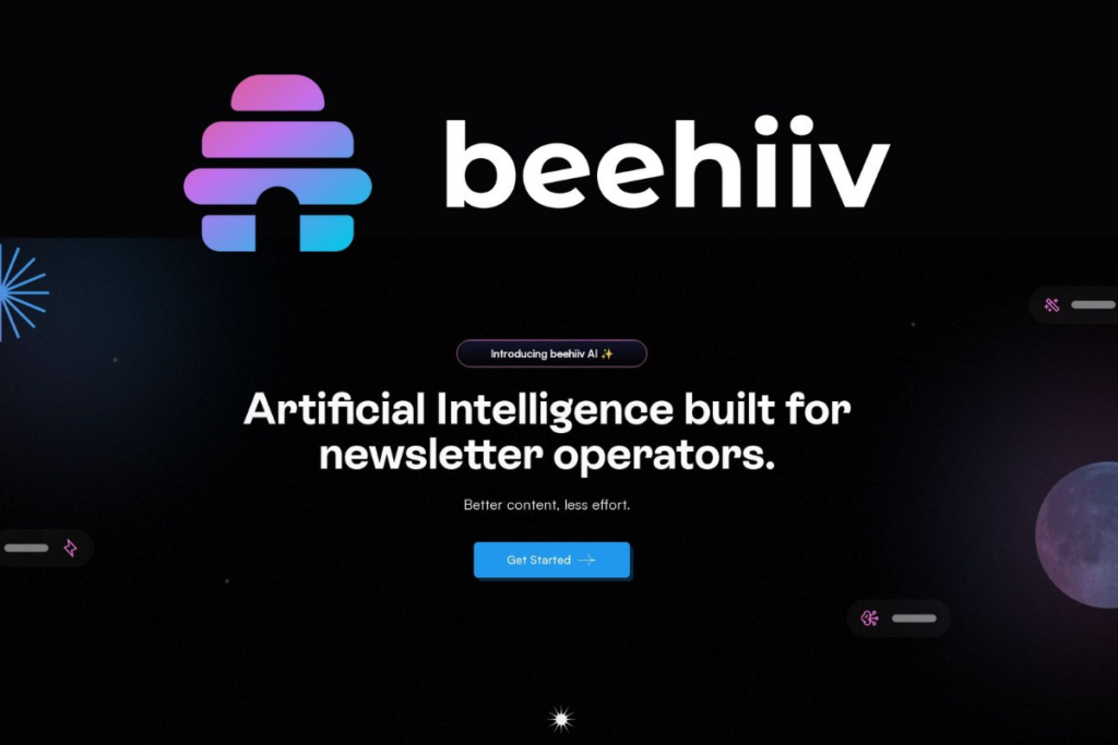 Screenshot of a Beehiiv-powered newsletter website with custom domain and blog-style layout designed for content creators.