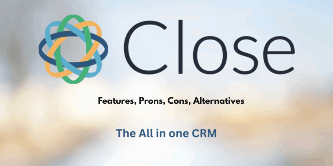 Cover image showcasing Close CRM's brand logo and startup-focused messaging.