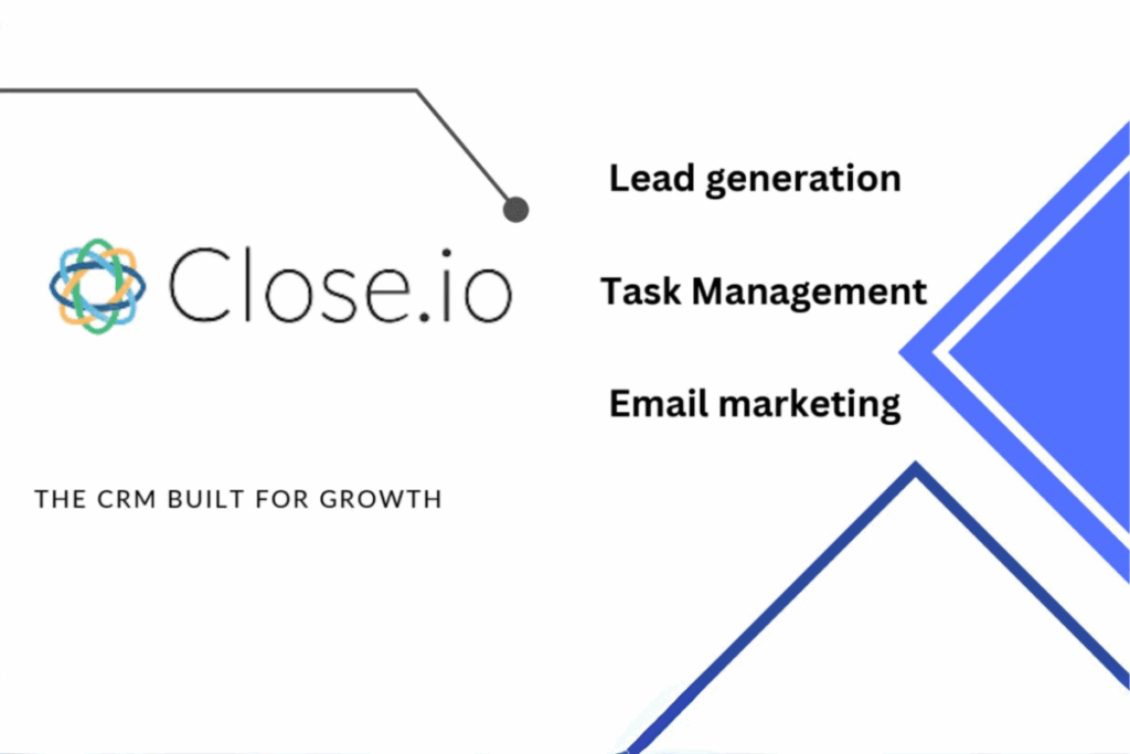 Feature overview page of Close CRM showcasing built-in calling, SMS integration, workflows, and Smart Views for startups.