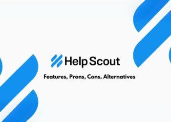 Illustration of a startup team using Help Scout’s customer support platform, featuring email, chat, and knowledge base icons in a collaborative workspace.