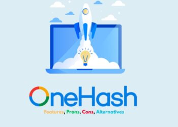 Visual cover featuring OneHash branding with icons representing CRM, ERP, chat, and scheduling tools for startups.