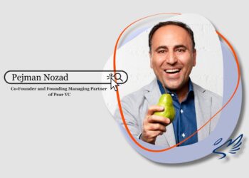 Portrait of Pejman Nozad, Co-Founder and Founding Managing Partner of Pear VC, smiling confidently against a professional background.