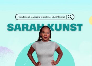 Portrait of Sarah Kunst, Founder of CLEO Capital, in a professional setting used as a cover image.