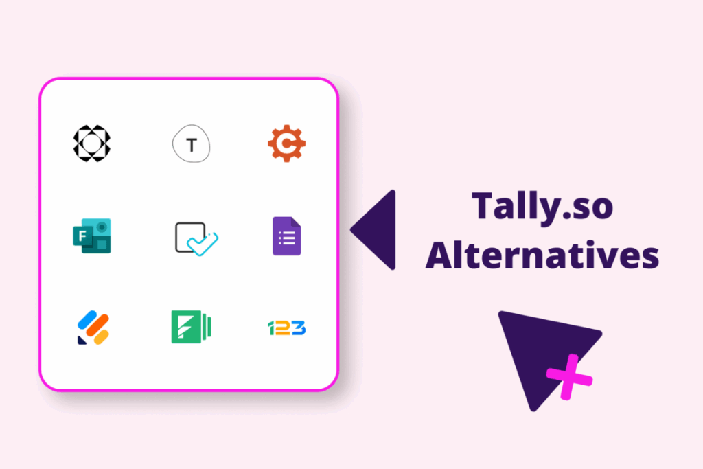 Comparison table showing Tally.so alongside alternatives like Typeform and Jotform, focusing on free tiers, pricing, and integrations.