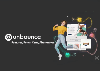 A visual overview showcasing Unbounce’s branding and how it supports startups with landing page creation and conversion optimization.