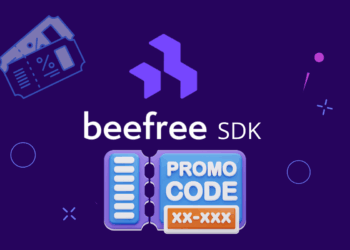 Beefree SDK promo code details showing 10,000 free credits and 50% off offer for startups via XRaise