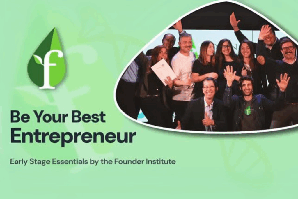 Portrait of the local Founder Institute accelerator team, including program leaders and mentors, standing together.