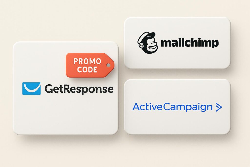 Comparison chart of GetResponse vs top alternatives (e.g., Mailchimp, ActiveCampaign), highlighting the benefits of using XRaise to claim the GetResponse startup promo code