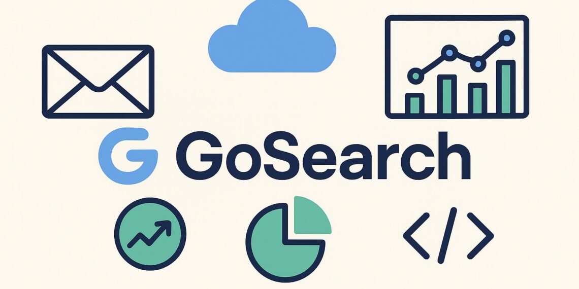 Cover image showing GoSearch branding tailored for startup founders, highlighting its relevance in business growth and team productivity.