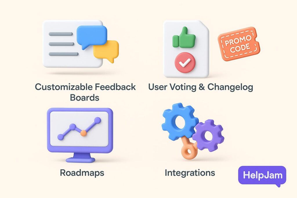 Visual breakdown of HelpJam key feature with a caption promoting the available startup discount through XRaise