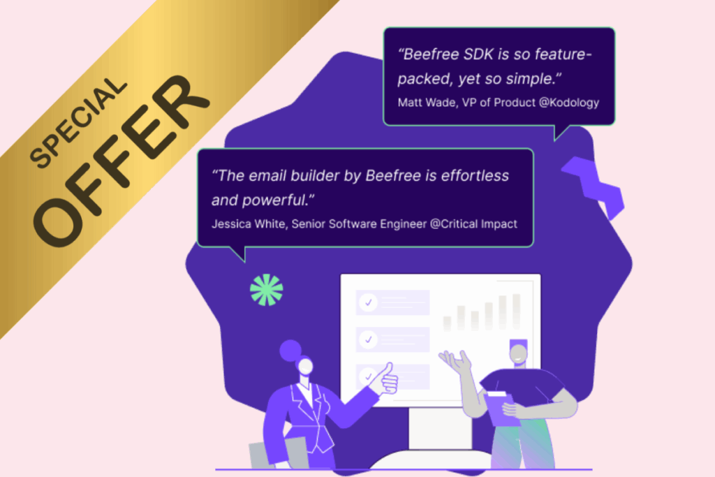 Step-by-step process showing how to claim the Beefree SDK promo code through the XRaise tech credits platform