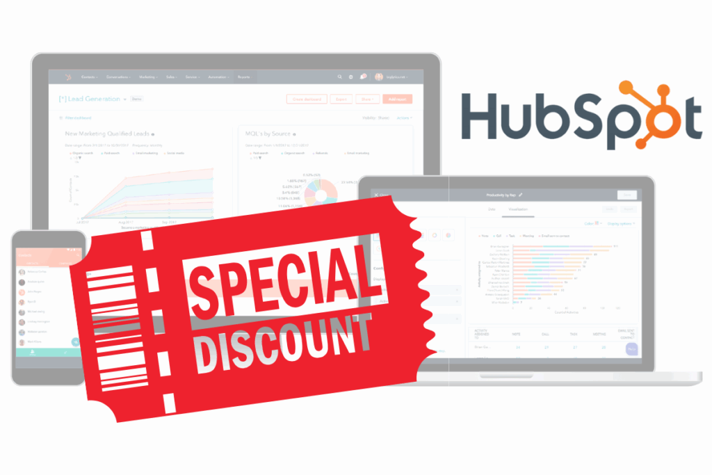 Promotional banner or offer card showcasing the HubSpot Promo Code and its tiered discount structure.