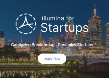 Cover image for Illumina for Startups, featuring branding elements that highlight support for genomics innovators, early-stage funding, and access to sequencing technology.