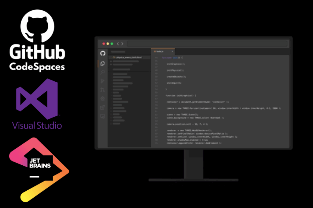 Comparison chart or graphic showing JetBrains vs Visual Studio, GitHub Codespaces, and Eclipse with icons and pricing tiers