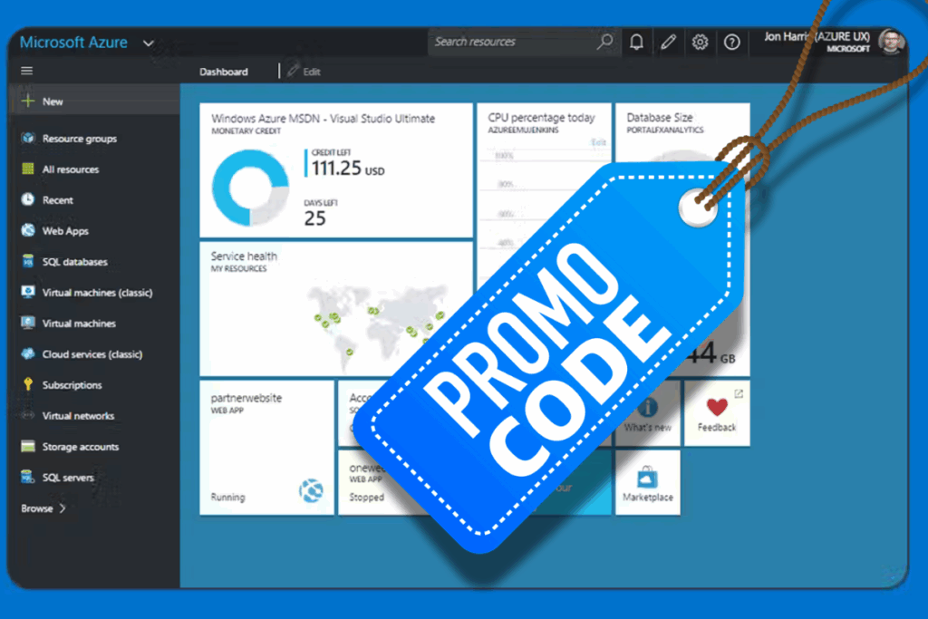 XRaise platform interface displaying the Microsoft promo code listing and instructions for redeeming Azure credits.
