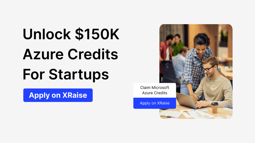 Microsoft Azure credits banner offering $150K Azure credits for startups