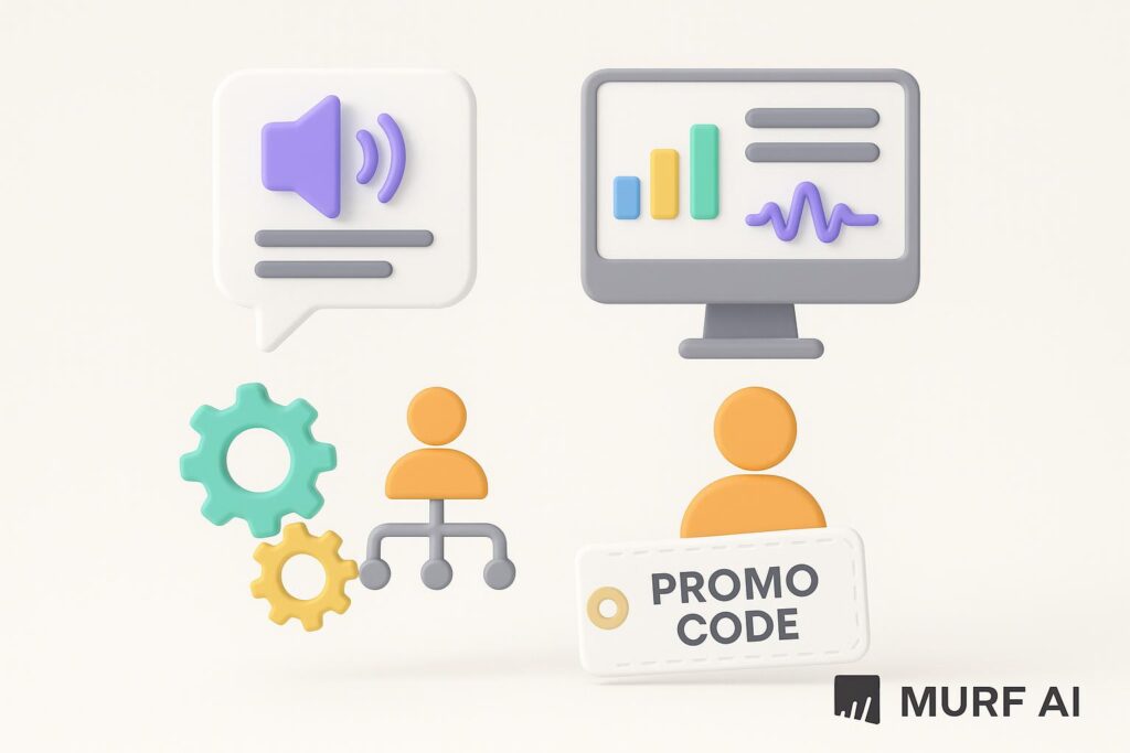 Visual breakdown of Murf AI key feature with a caption promoting the available startup discount through XRaise