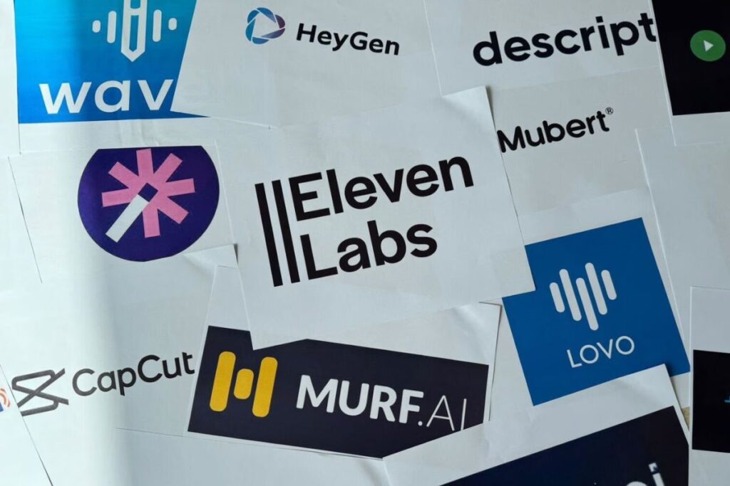 Comparison chart showing Murf AI alongside competitors like Play.ht and ElevenLabs, focusing on features and pricing.