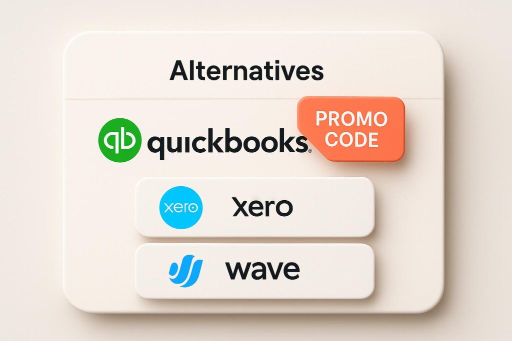 Comparison chart of QuickBooks vs top alternatives (e.g., Xero, Wave), highlighting the benefits of using XRaise to claim the QuickBooks startup promo code