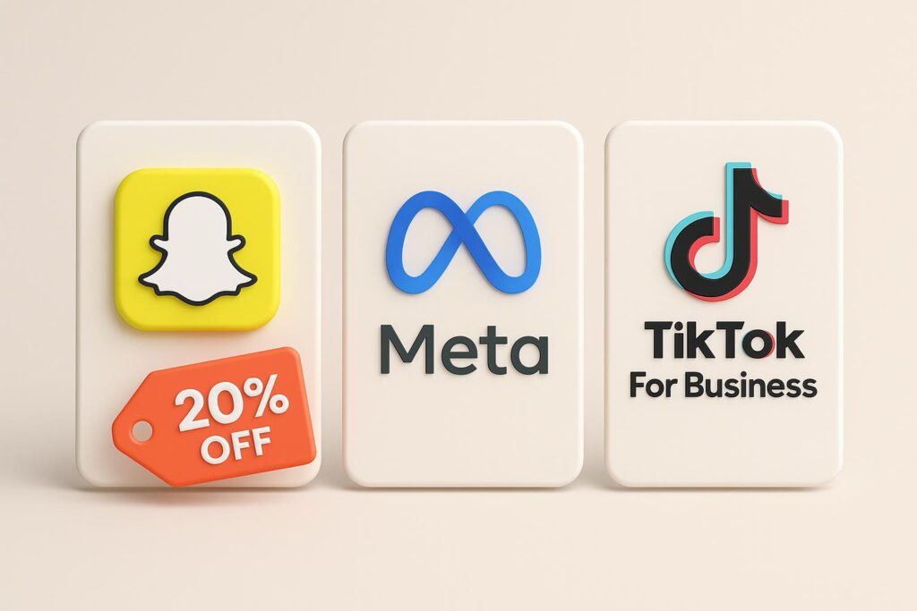 Comparison chart of Snapchat vs top alternatives (e.g., Meta (FB/IG), TikTok for Biz), highlighting the benefits of using XRaise to claim the Snapchat startup promo code