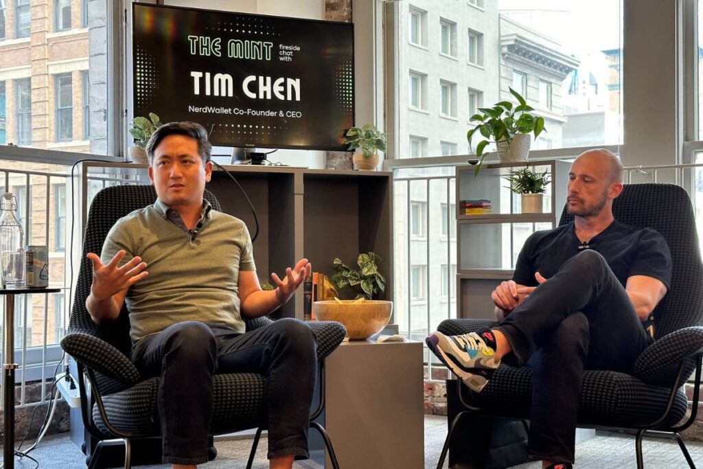 Founders networking at The Mint program by BTV, a fintech accelerator focused on early-stage startups in banking, payments, and compliance.