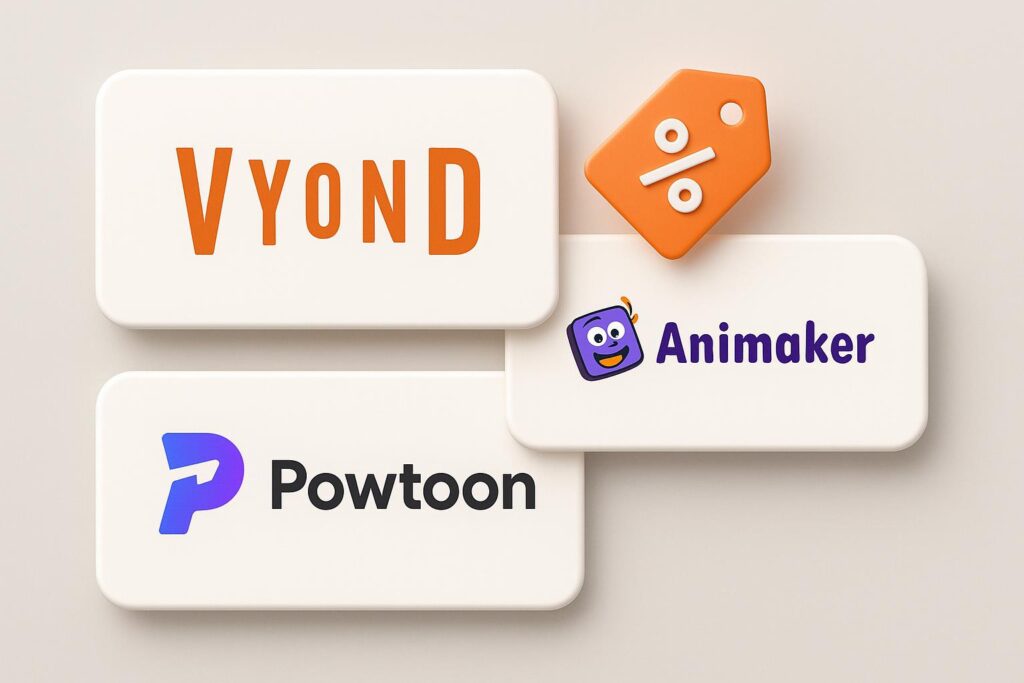 Comparison chart of Vyond vs top alternatives (e.g., Animaker, Powtoon), highlighting the benefits of using XRaise to claim the Vyond startup promo code