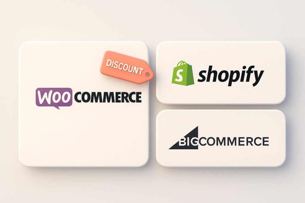 Comparison chart of WooCommerce vs top alternatives (e.g., Shopify, BigCommerce), highlighting the benefits of using XRaise to claim the WooCommerce startup promo code