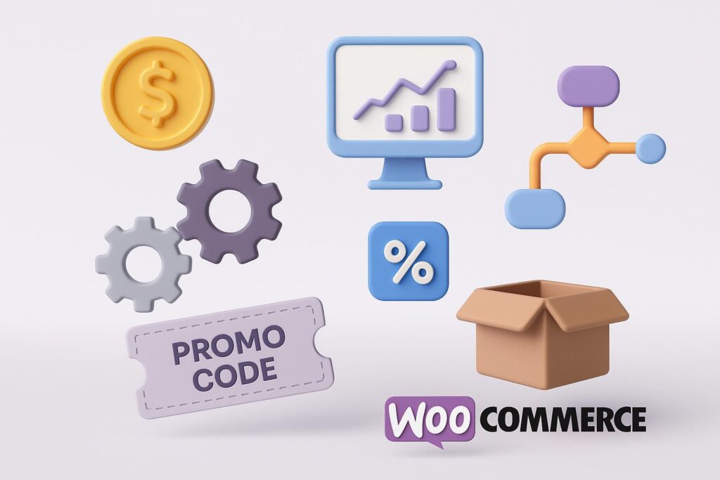Visual breakdown of WooCommerce key feature with a caption promoting the available startup discount through XRaise