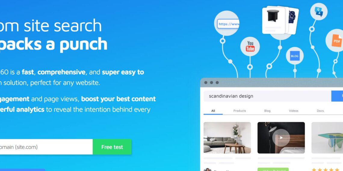 Cover image showing Site Search 360 branding tailored for startup founders, highlighting its relevance in business growth and team productivity.