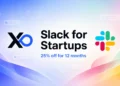 XRaise and Slack hero banner with colorful gradient background, Slack logo, and 25% off message