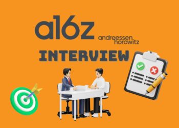 Minimalist illustration representing a founder preparing for a A16Z Speedrun Accelerator Interview — laptops open, notes on the desk, focused atmosphere.