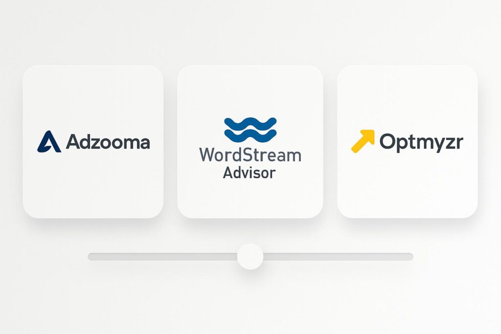 Comparison chart or visual highlighting alternatives to Adzooma, evaluating competing tools based on features, price, and usability for startups.