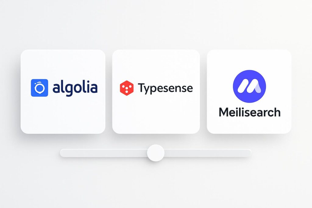 Comparison chart or visual highlighting alternatives to Algolia, evaluating competing tools based on features, price, and usability for startups.