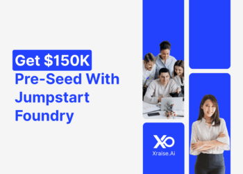 Apply to Jumpstart Foundry accelerator banner with startup founders