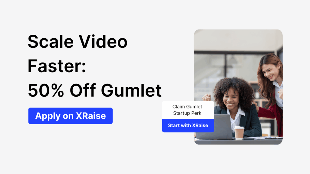 Apply for Gumlet, founders apply for Gumlet startup video perk on laptop