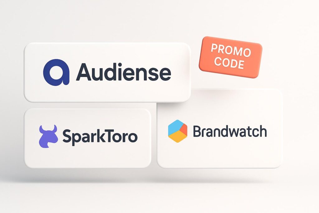 Comparison chart of Audiense vs top alternatives (e.g., SparkToro, Brandwatch), highlighting the benefits of using XRaise to claim the Audiense startup promo code