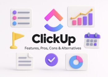 Cover image showing ClickUp branding tailored for startup founders, highlighting its relevance in business growth and team productivity.
