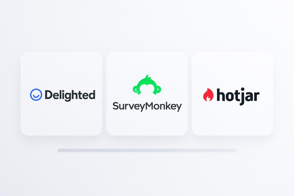 Comparison chart or visual highlighting alternatives to Delighted, evaluating competing tools based on features, price, and usability for startups.