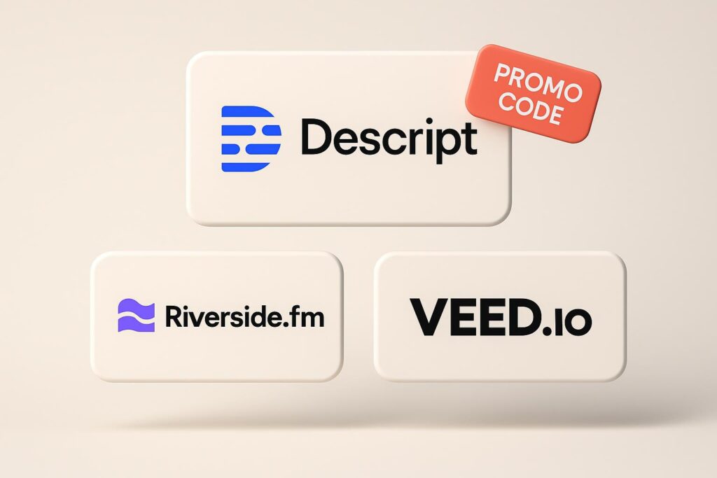 Comparison chart of Descript vs top alternatives (e.g., Riverside.fm, Veed.io), highlighting the benefits of using XRaise to claim the Descript startup promo code
