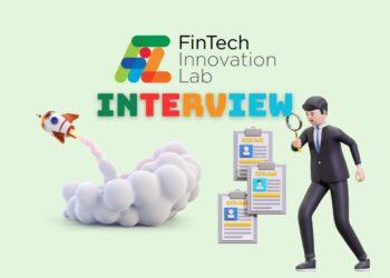 Minimalist illustration representing a founder preparing for a FinTech Innovation Lab Accelerator Interview — laptops open, notes on the desk, focused atmosphere.