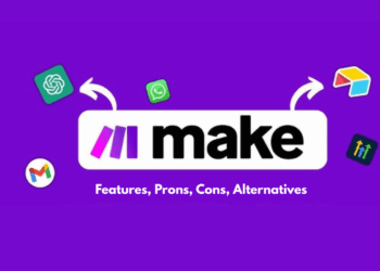 Cover image for Make.com review, featuring the Make logo and visual automation elements representing workflow building.