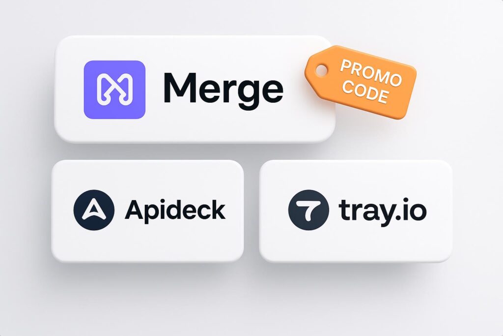 Comparison chart of Merge vs top alternatives (e.g., Apideck, Tray.io), highlighting the benefits of using XRaise to claim the Merge startup promo code